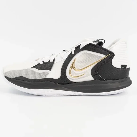 Nike Kyrie Low 5 'White Black Metallic Gold' DJ6012-101 Basketball Sneakers - Picture 5 of 13
